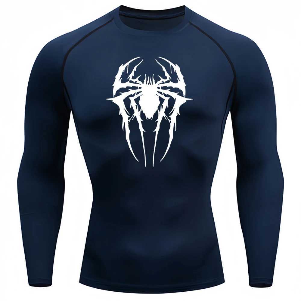 Mens compression shirt long sleeved bottom quick drying exercise T-shirt sports running top gym comprehensive training top W250111