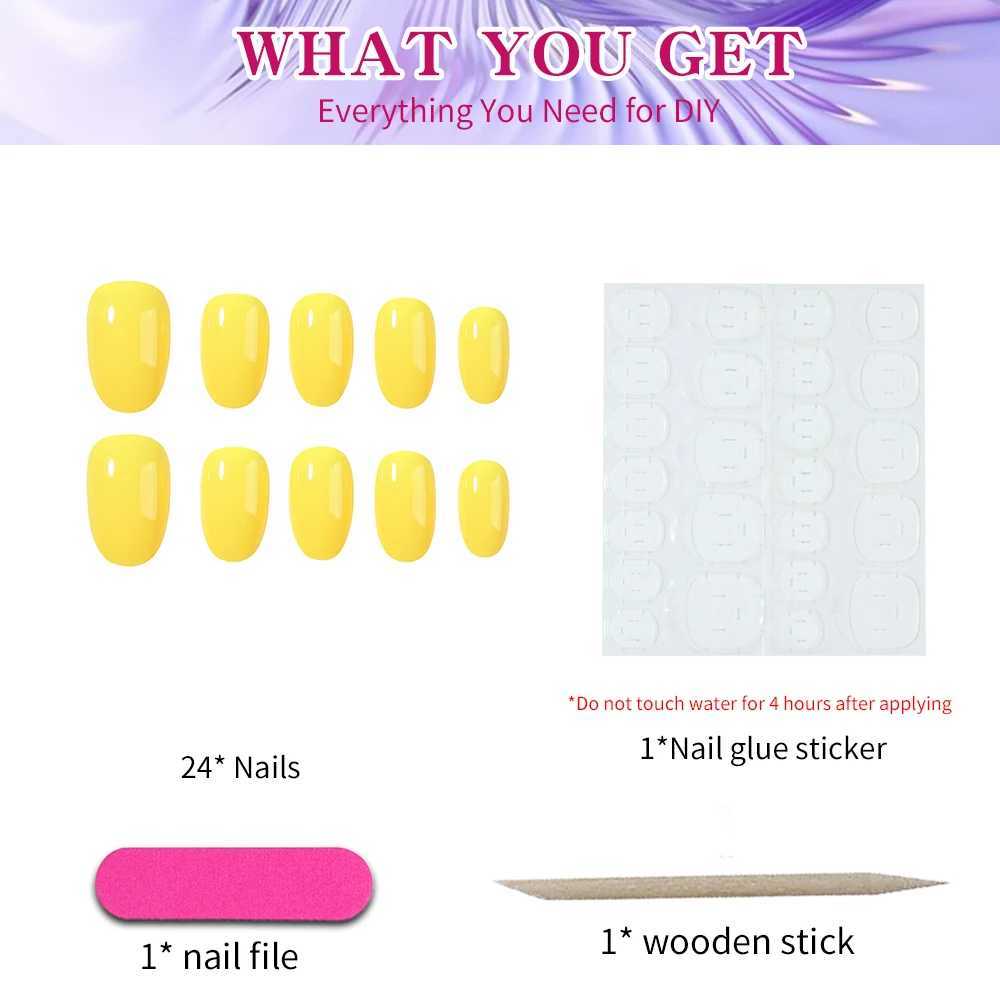 24pcs short false nail Red Oval Nail minimalist style press on nails suitable for women and girls daily wear reusableXJ250110