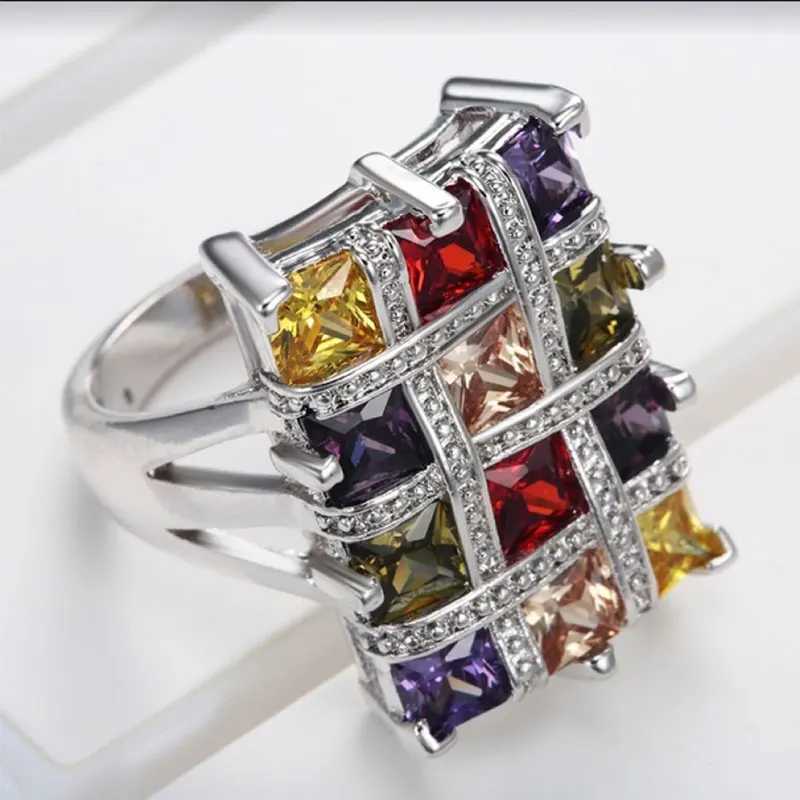 Fashion Jewelry Colorful Zircon Female Ring Confion Gift Party AccoriesXJ250110