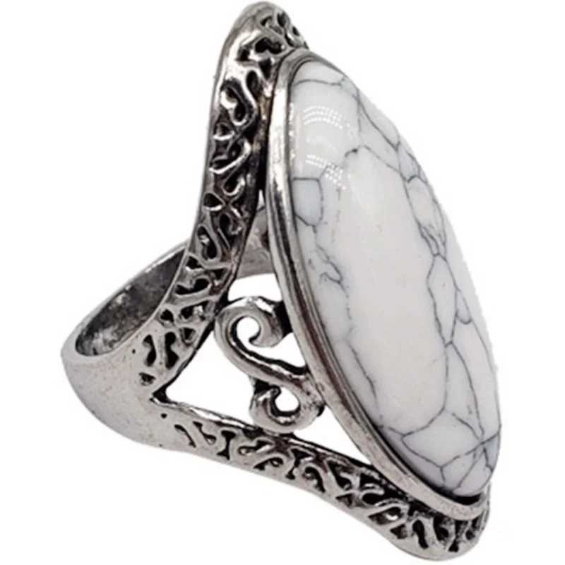 Ofertas Retro Bohemian Style 6-Color Oval Stone Finger Ring Jewelry Suitable for Female Engagement Wedding Bridal Sizes 6-11 W250111