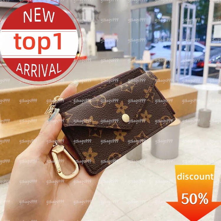 2024 TOP Mini Key Wallets Womens Mens Keychain Ring Credit Card Holder Coin Purse With box and dust bag
