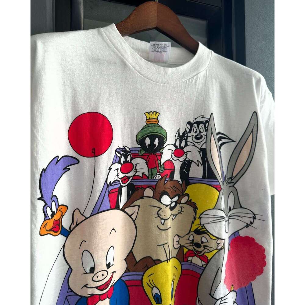 Looney Tunes Cartoon Anime Printed Short Sleeve American Nostalgic Loose Versatile T-shirt Cute Top