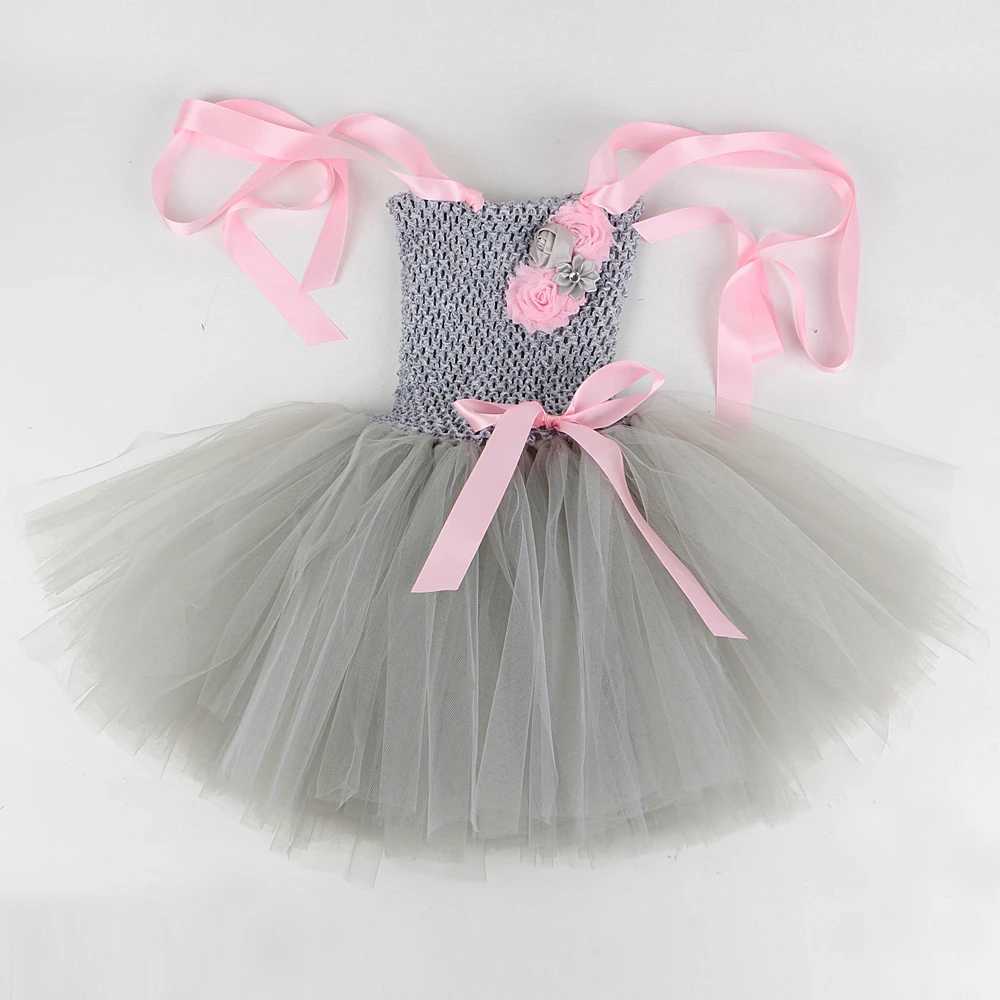 Baby girl gray Tutu childrens costume Halloween mouse costume childrens animal costume birthday costume with ear bow tie set W250111