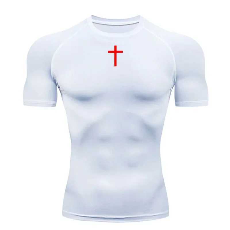 Compression shirt mens sports running T-shirt short sleeved fitness suit top-level fast drying gym sportswear W250111