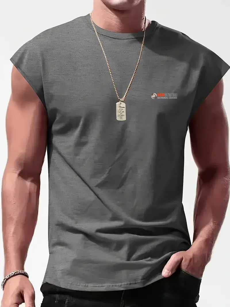 Leisure sports loose fit exercise sleeveless fitness oversized mens bodybuilding sports mens sleeveless bottom quick drying shirt W250111