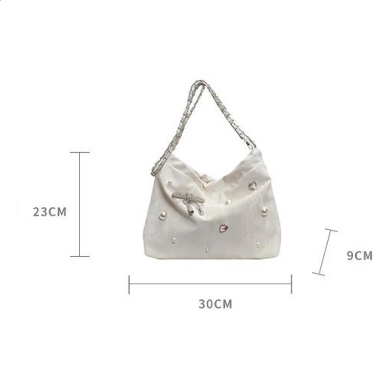 Bow Tote Fashionable Single Shoulder Underarm Bag Large Capacity Versatile 250106