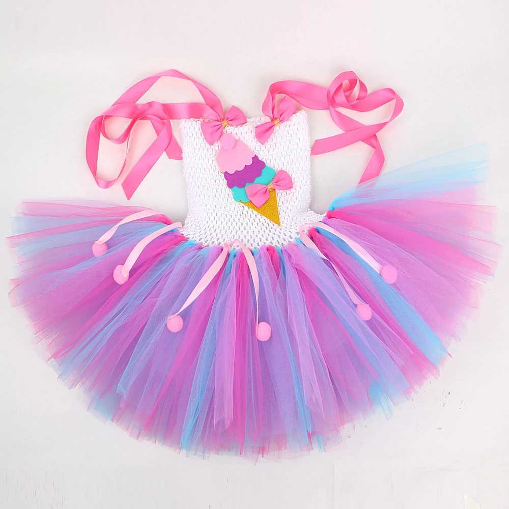Girl Candy Ice Birthday Dress Childrens Cake Crush Par Tutu Dress Newborn Photoshot Set Cute Princess Tutu W250111