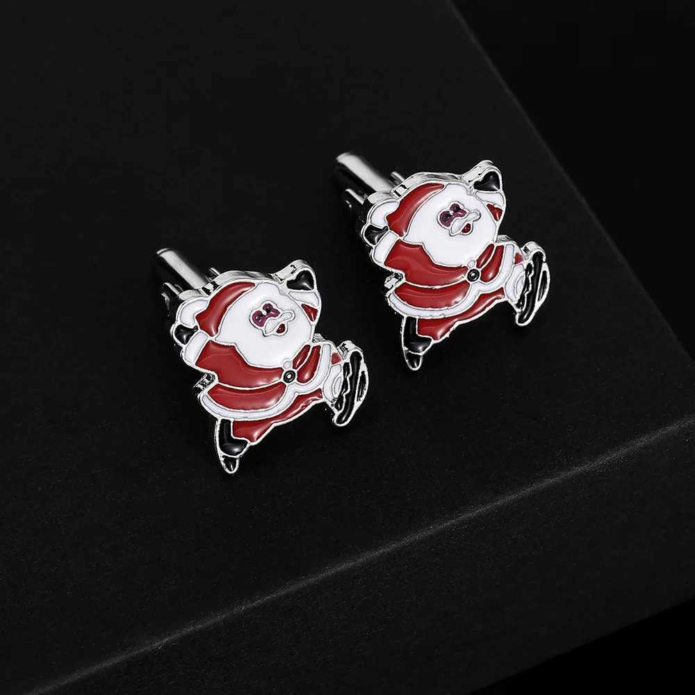 Creative alloy Santa Claus design cufflinks tie clip set mens personalized Christmas gift New Year shirt decoration W250111