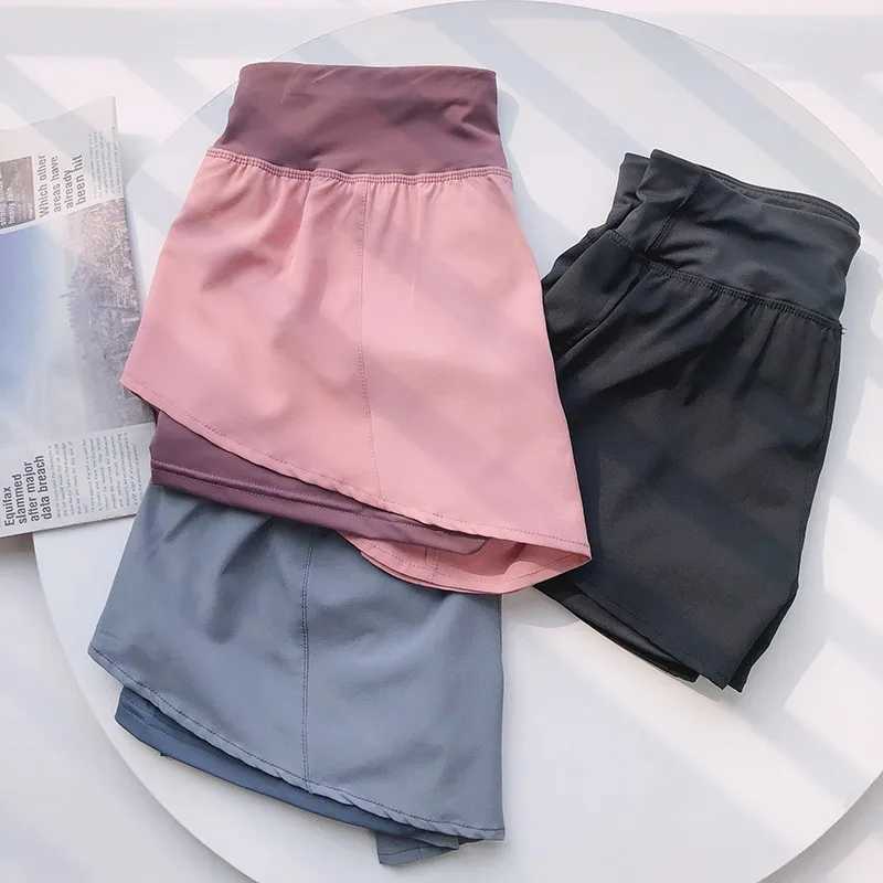 Women 2 In 1 Running Short With Pocket High Waist Yoga Gym Fitness Workout SportswearXJ250111
