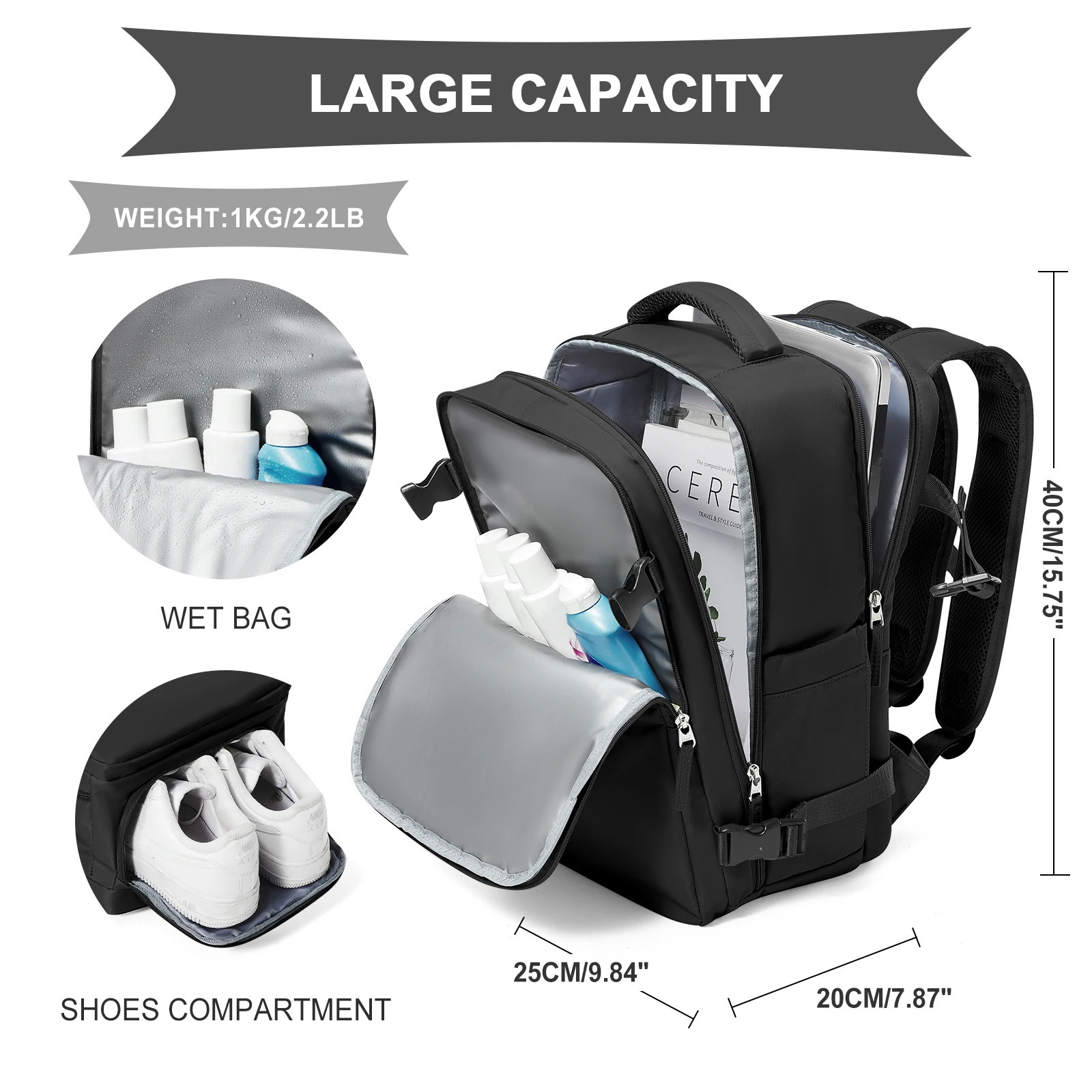 Spacious Carry-On Backpack Travel Cabin Airplane BackpackSzlx Backpack Travel Cabin Airplane 40x20x25 Men WorkTravel Backpack 250106
