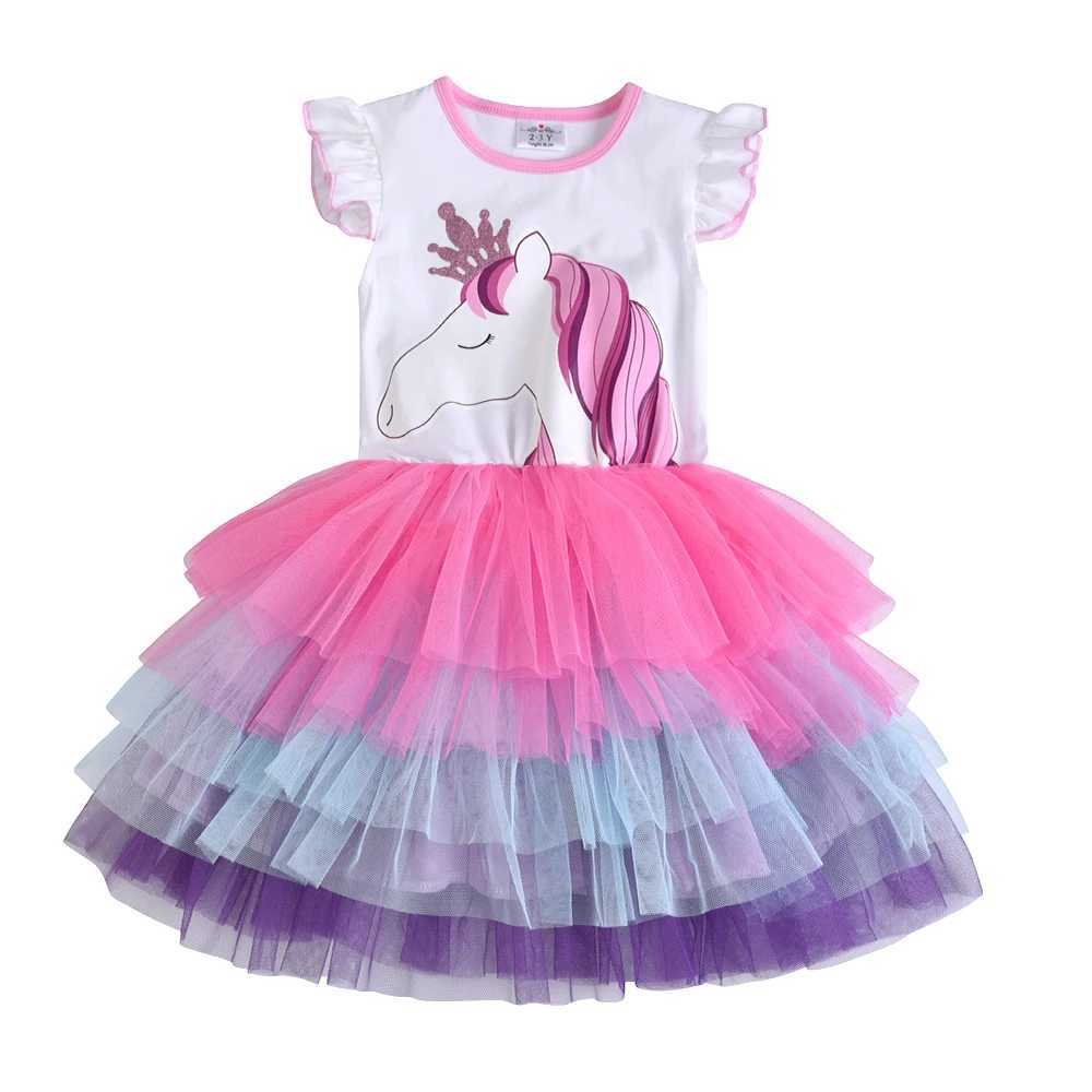 Vegeta Girls Tutu Dress Childrens Summer Flame Sleeve Princess Dress Girls Par Layered Dress Childrens Clothing W250111