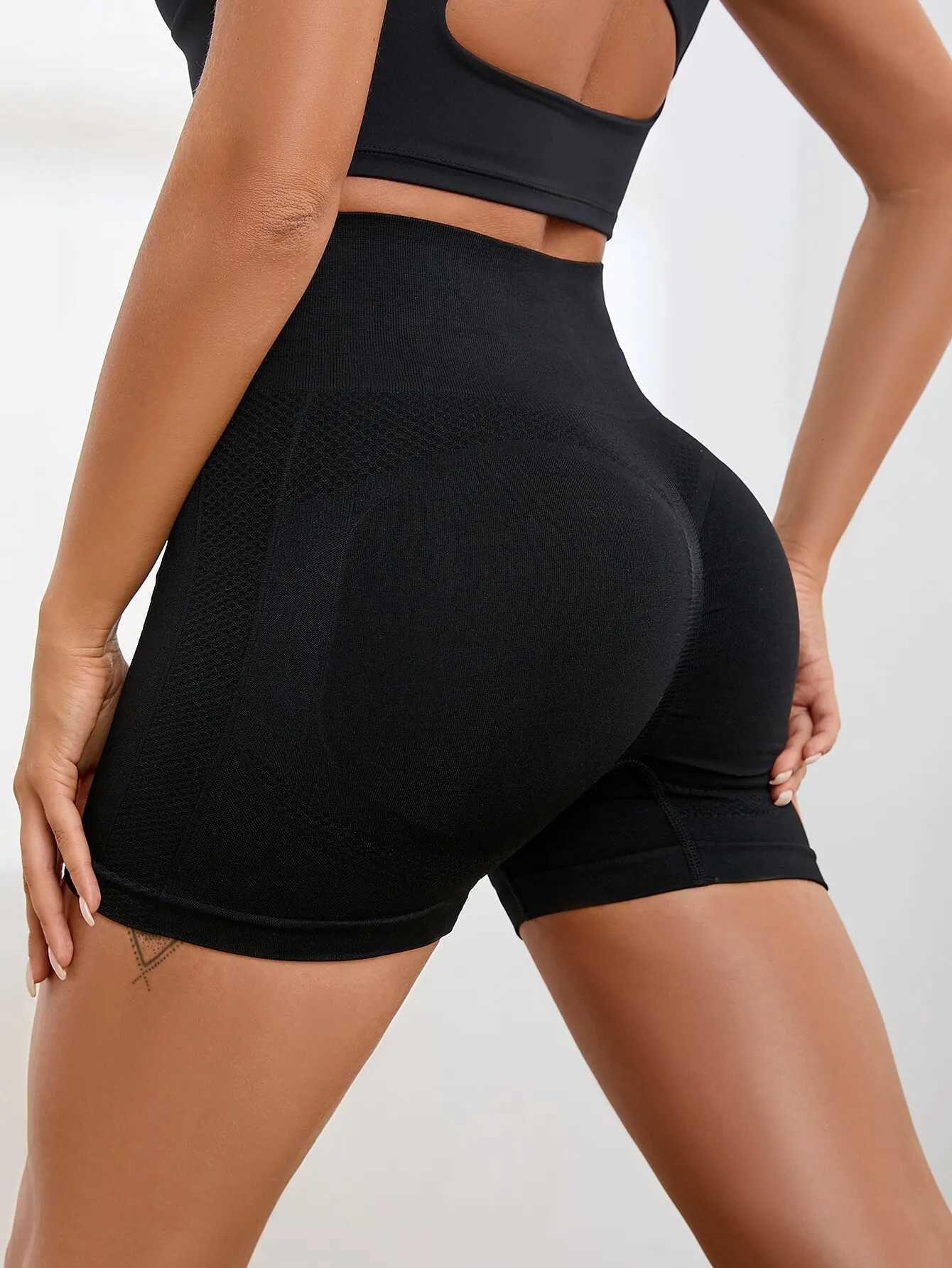 Women Yoga Shorts Fitness Seamless Push Up Trainning Qucik Dry Sportwear Shorts Casual Tummy Control Gym Cycling Shorts FemaleXJ250111