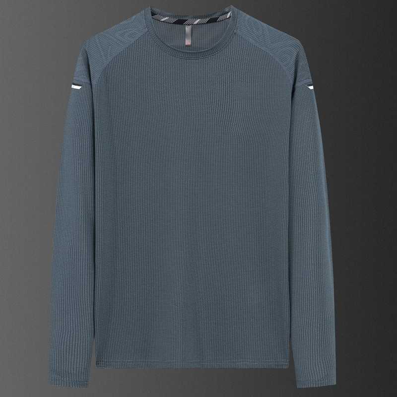 Mens gym long sleeved quick drying fitness casual sportswear breathable outdoor exercise T-shirt printed training running shirt W250111