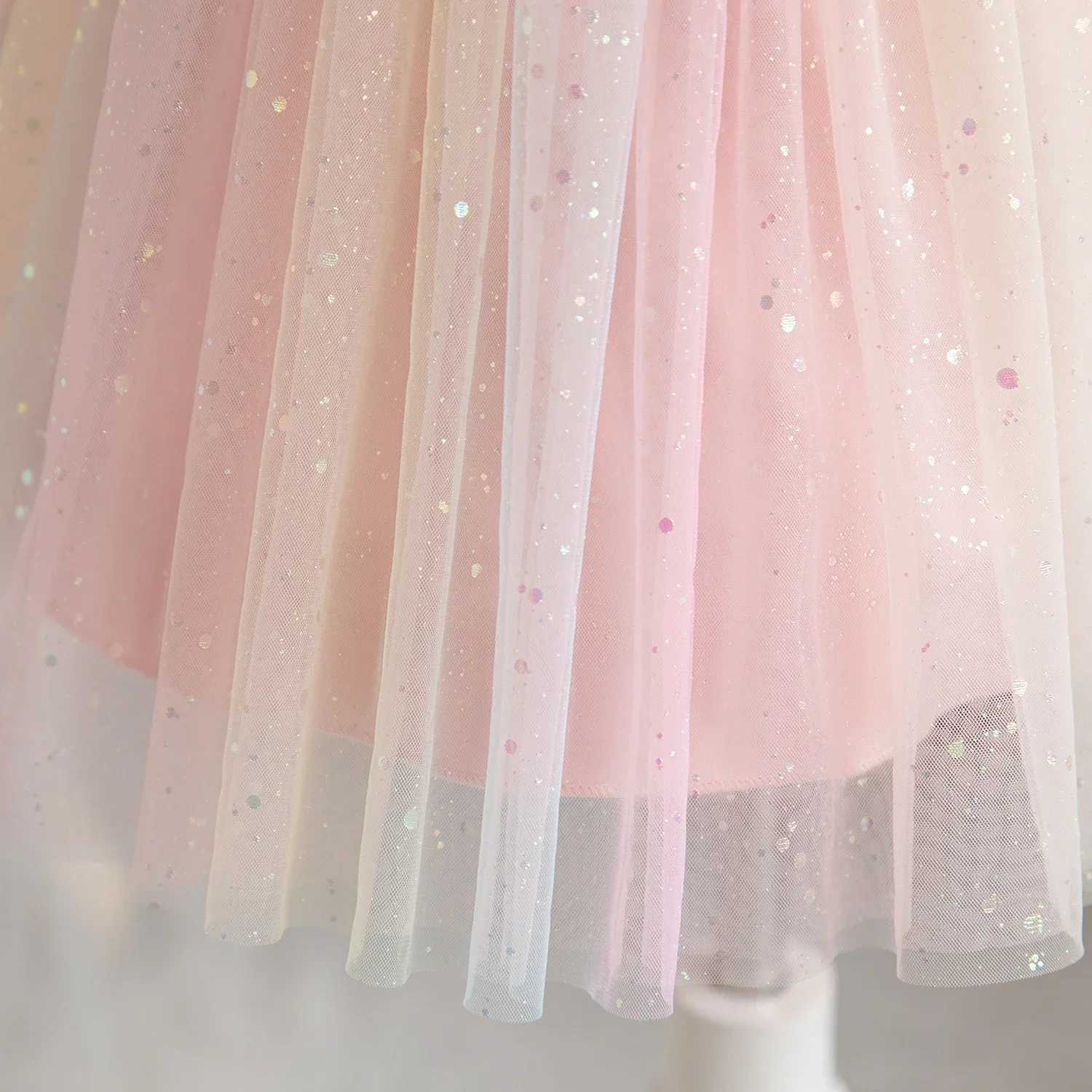 1-5 year old baby girl Tutu dress sleeveless rainbow sequin chiffon dress for little girls birthday wedding Par princess dress W250111