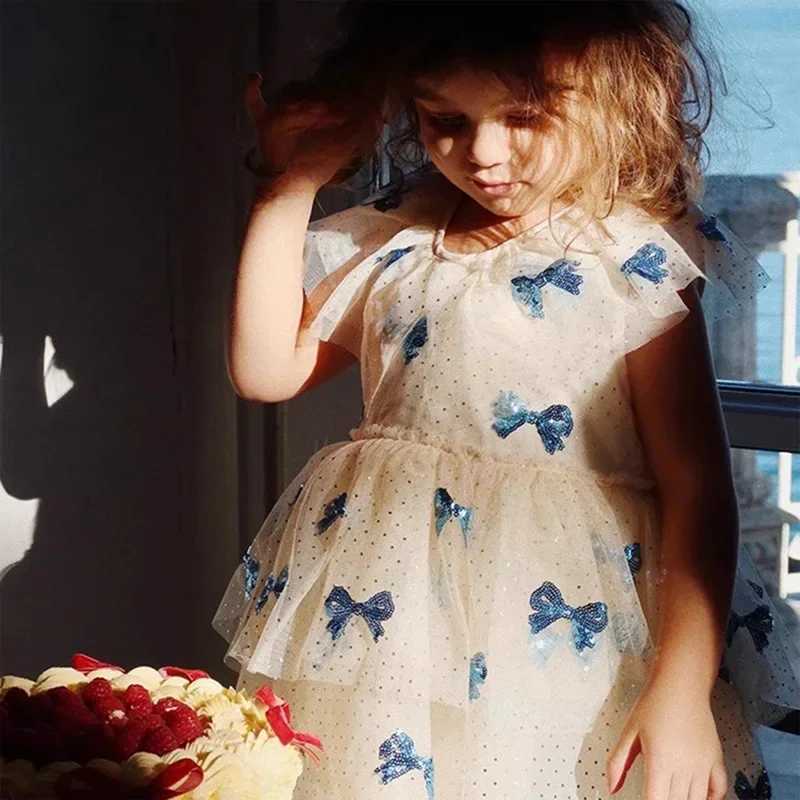 2024 New Girl Par Dress KS Mesh Glitter Christmas Dress Girl Princess Dress Tutu Skirts Casual Dress Childrens Clothing W250111