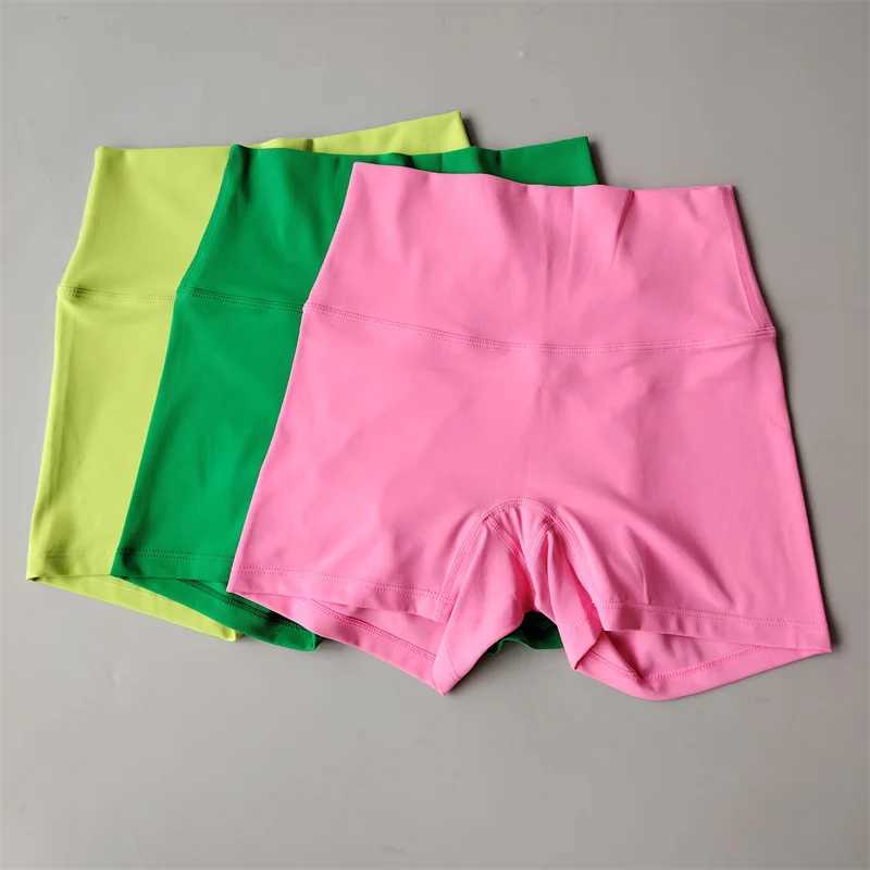 Solid Color Yoga Fitness Shorts Womens Gym Tight Shorts Leggings High Waist Hip Lifting Soft Breathable Traceless Quick-DryingXJ250111