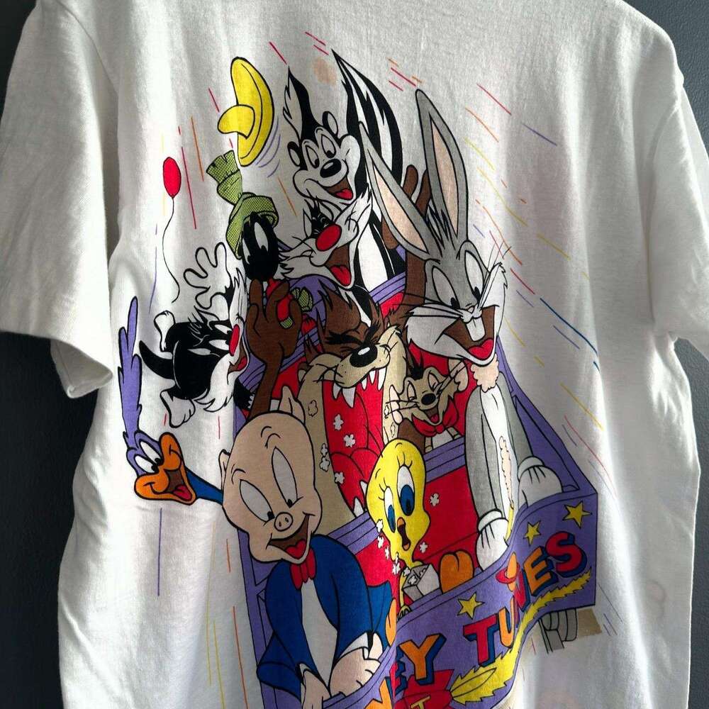 Looney Tunes Cartoon Anime Printed Short Sleeve American Nostalgic Loose Versatile T-shirt Cute Top