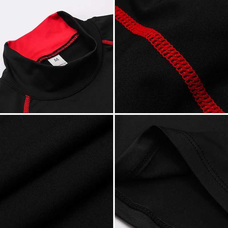 New compression running shirt mens stand up collar elastic T-shirt Raglan long sleeved fitness top quick drying gym sportswear W250111