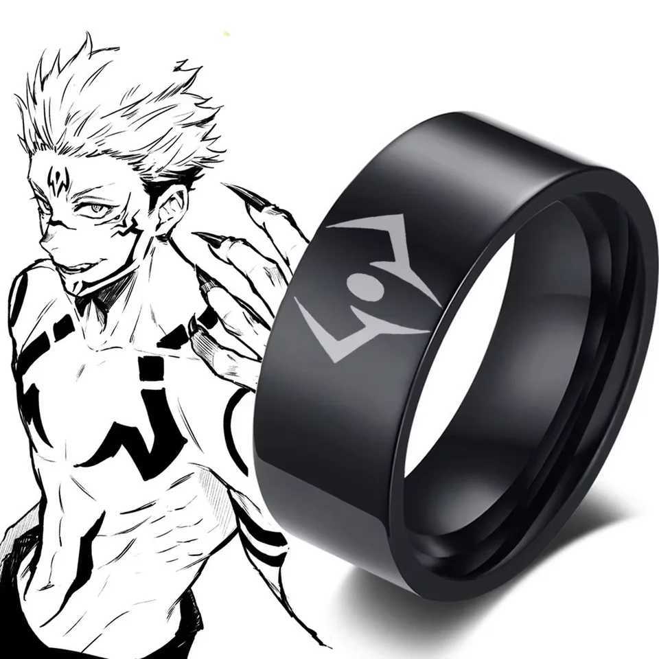 Jujutsu Kaisen Ring Ry men Sukuna Role Playing Black Eyes Neutral Ring Props Jewelry Gifts Stainless Steel Accessories W250111