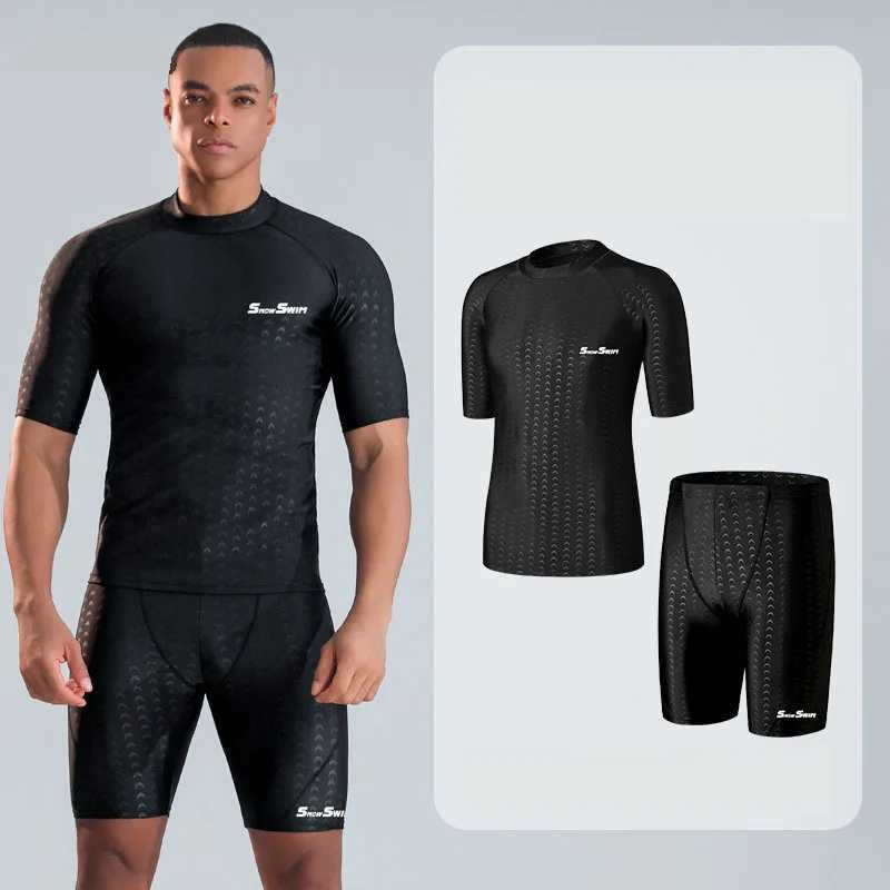 High quality mens swimsuit shorts one-fifth quick drying loose enlarged size swimming kit anti awkward W250111