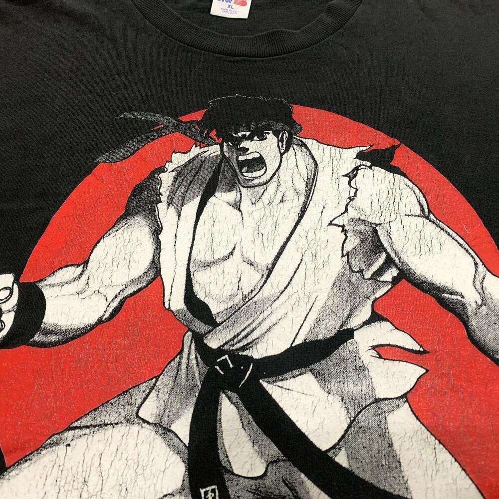 Street Fighter Creative Anime Cartoon Top Half Sleeve Trendy Tee