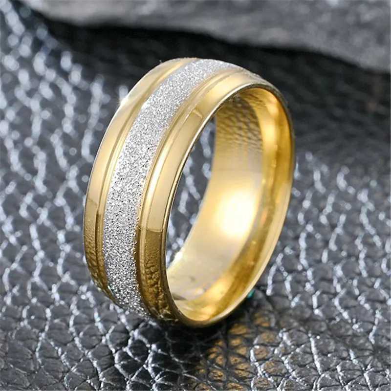 LETI 2024 New Fashion Gold Silver Color Frosted Ring For Men Punk Vintage Wedding Engagement Band Party Jewelry GiftsXJ250110