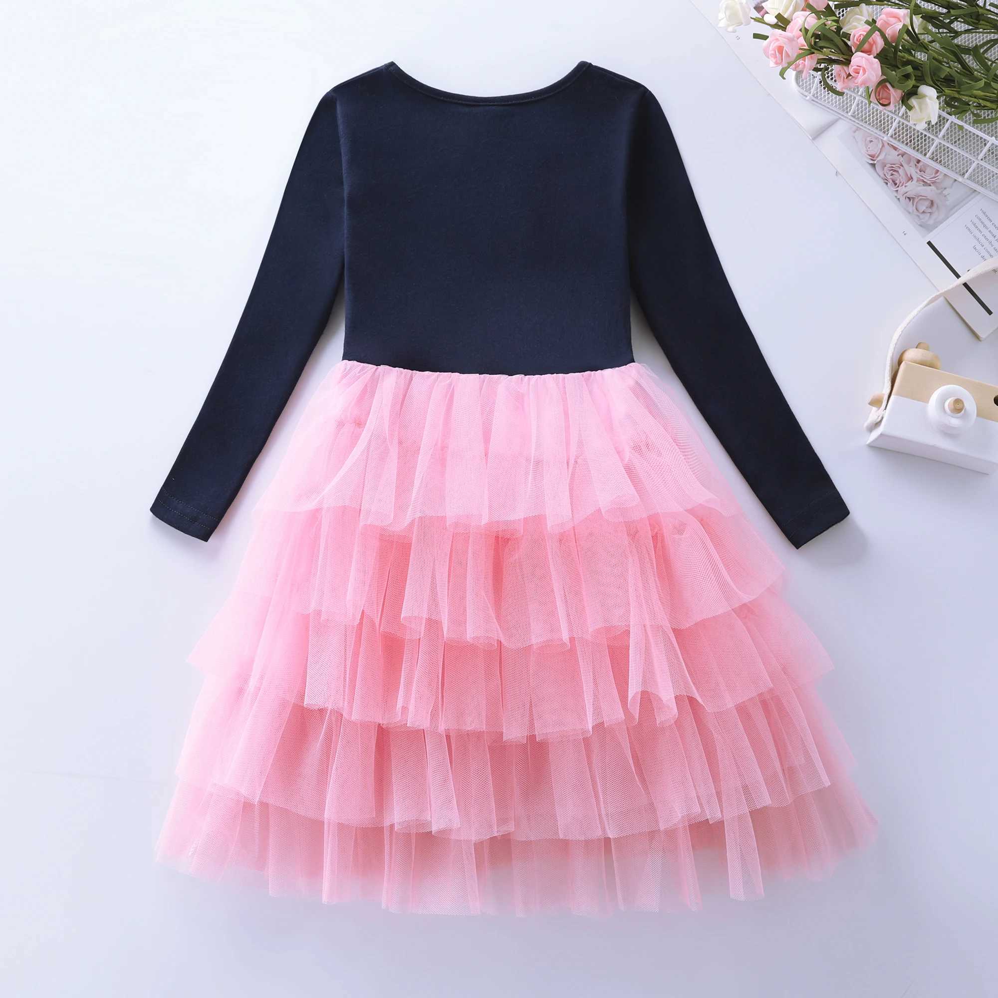 Girl Sleeping Cotton Printed Par Princess Cake Dress LH1705 W250111