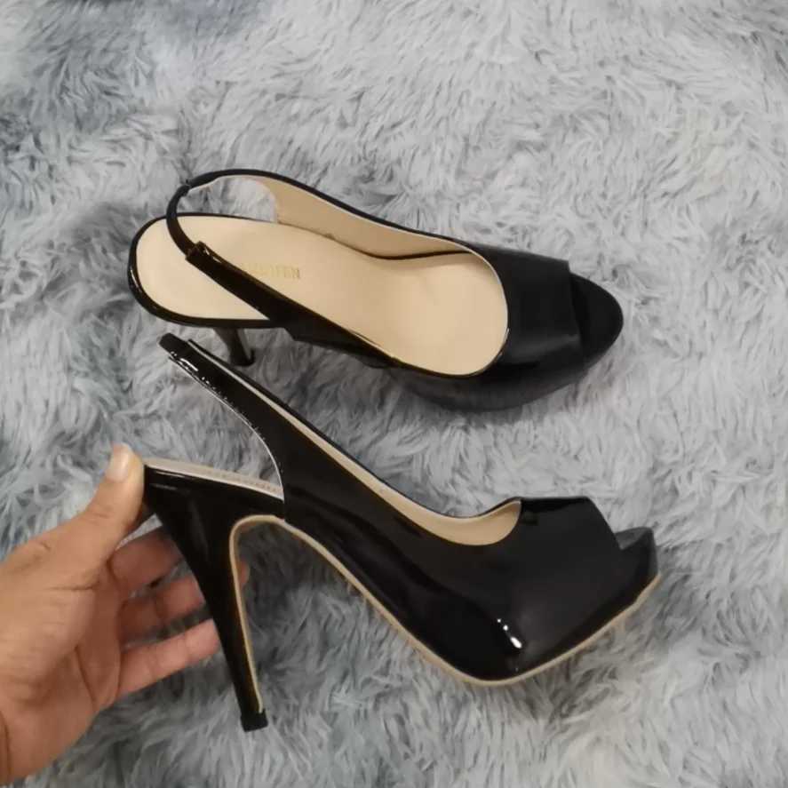 New Arrival Womens Pump Fashion 12cm Sexy Open Thin Boots Patent Leather Platform High Heels Gladiator Party Dress Wedding Shoes T250110