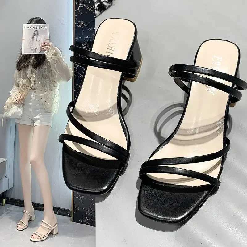 New Arrival New womens sandals womens square sandals elegant summer slippers fashionable womens sandals T250110