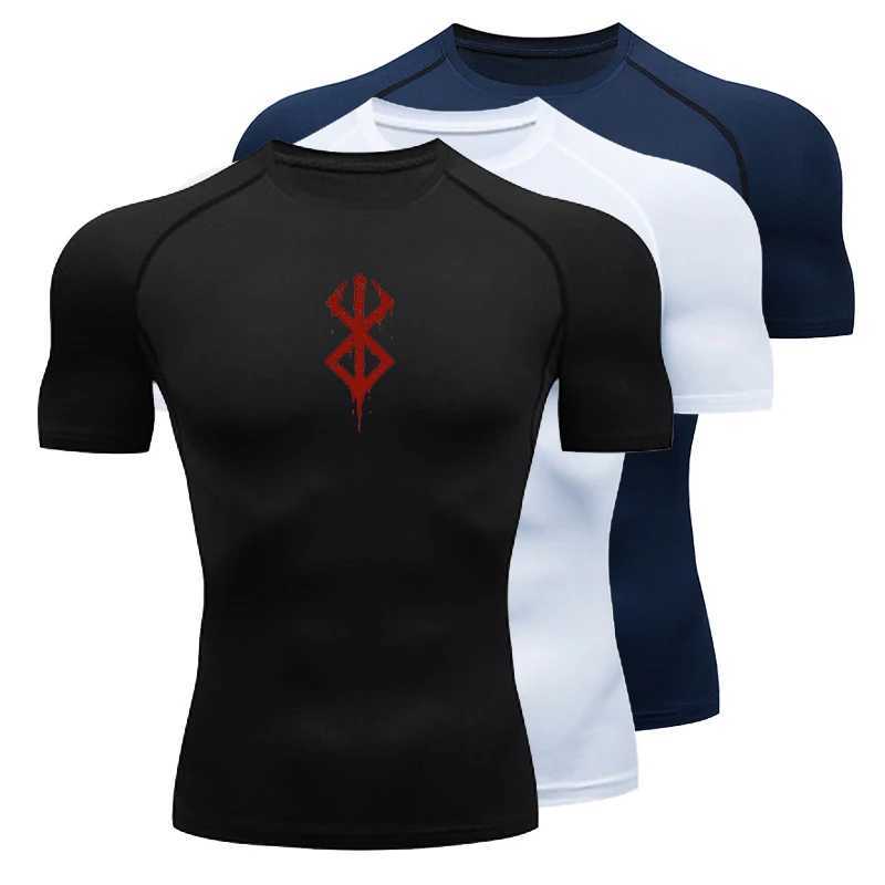 Summer sports top quick drying mens compression shirt short sleeved second skin gym exercise short sleeved running T-shirt mens W250111