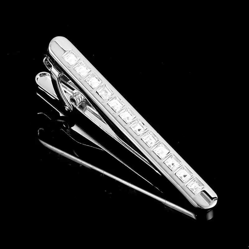 Mens Luxury Zircon Tie Clip Fashion Personality Busin Banquet Party Dr Suit Necktie Accessories Gift Wedding Tie Clip W250111