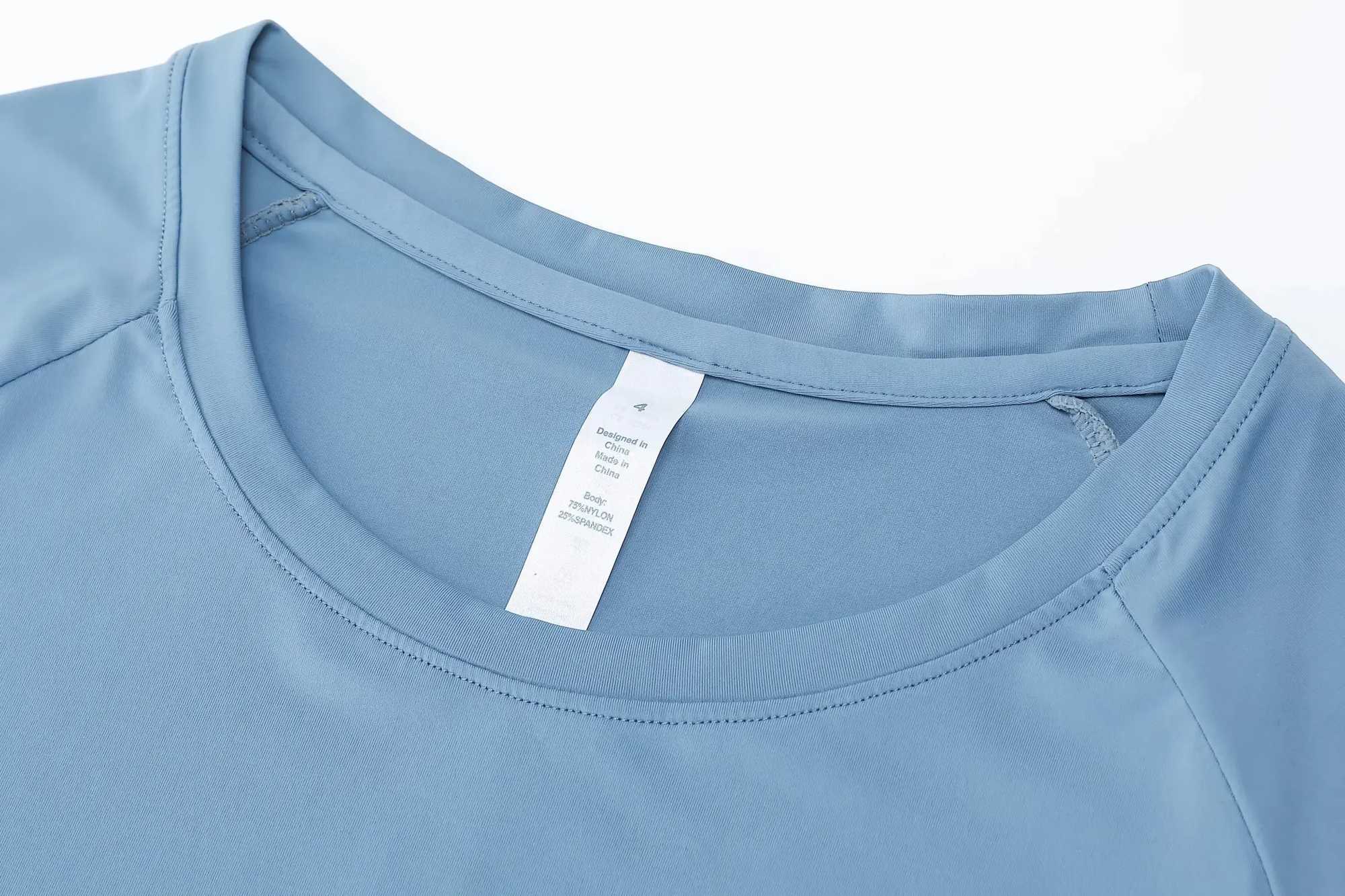 Short sleeved womens loose quick drying T-shirt sports running shirt elastic casual round neck breathable yoga suit summer W250111