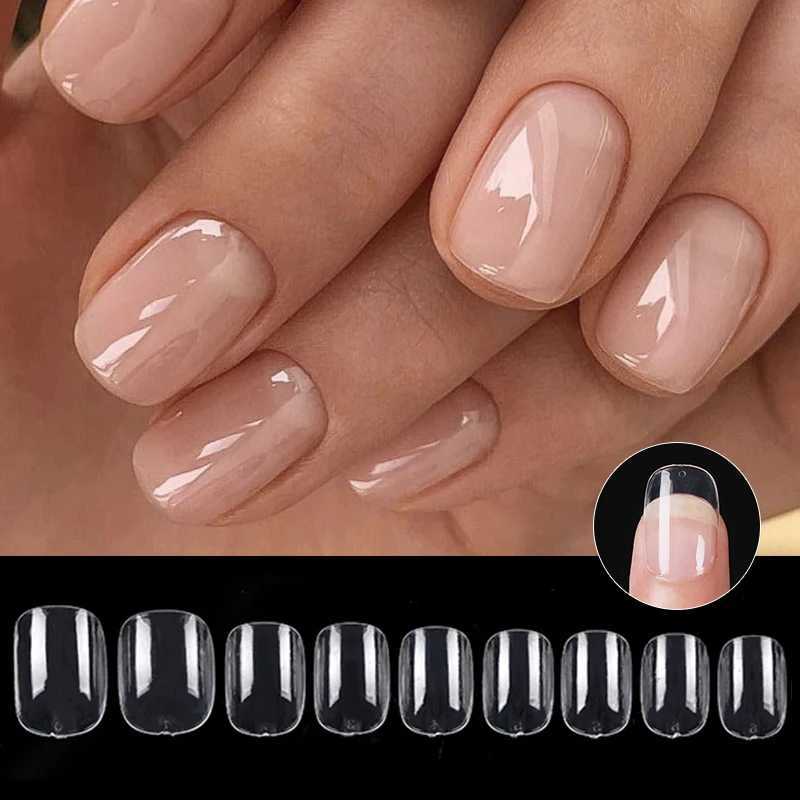 Acrylic Extension Fake Nails Full Coverage False Nails Tips Clear Transparent Full Round Press on Salon Tip Manicure ToolsXJ250110