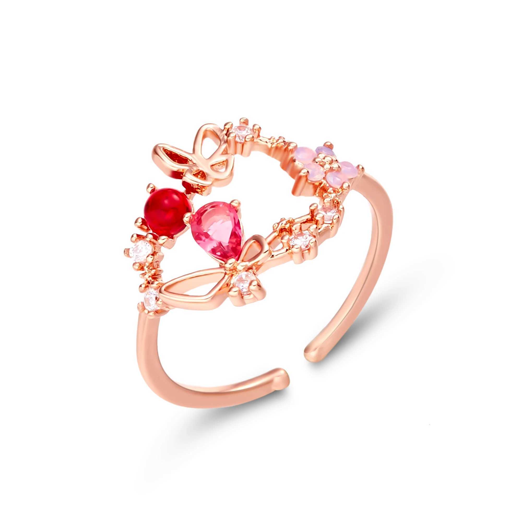 Korean Delicate Flowers Rings for Women Girls Temperament Micro-inlaid Crystal Zircon Finger Rings Party Jewelry AccoriesXJ250110