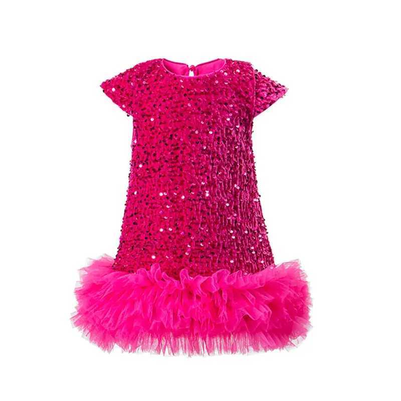 New autumn girl princess dress baby elegant Par Tutu fluffy sequin mesh skiing childrens mesh chiffon birthday dress L465 W250111