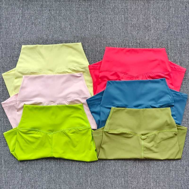 Women Sports Shorts High Waist Yoga Shorts Slim Fit Butt Lift Gym Running High Elastic Nylon ShortsXJ250111