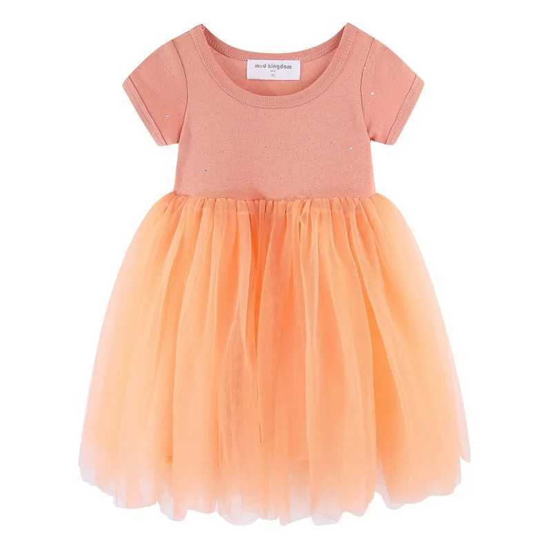 Mudkingdom Sparkly Girls Tutu Dress Short sleeved Wedding Dress Princess Par Dress Big Girl Tulle Dress Childrens Summer W250111
