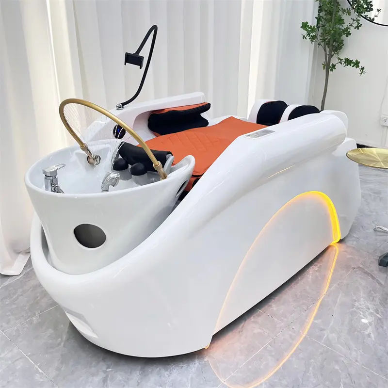 Luxury Automatic Electric Head Massage Shampoo Chair Adjustable Modern Design for Bed & Massage Barbershop Use Hair Washing Basin Body Massage Bed