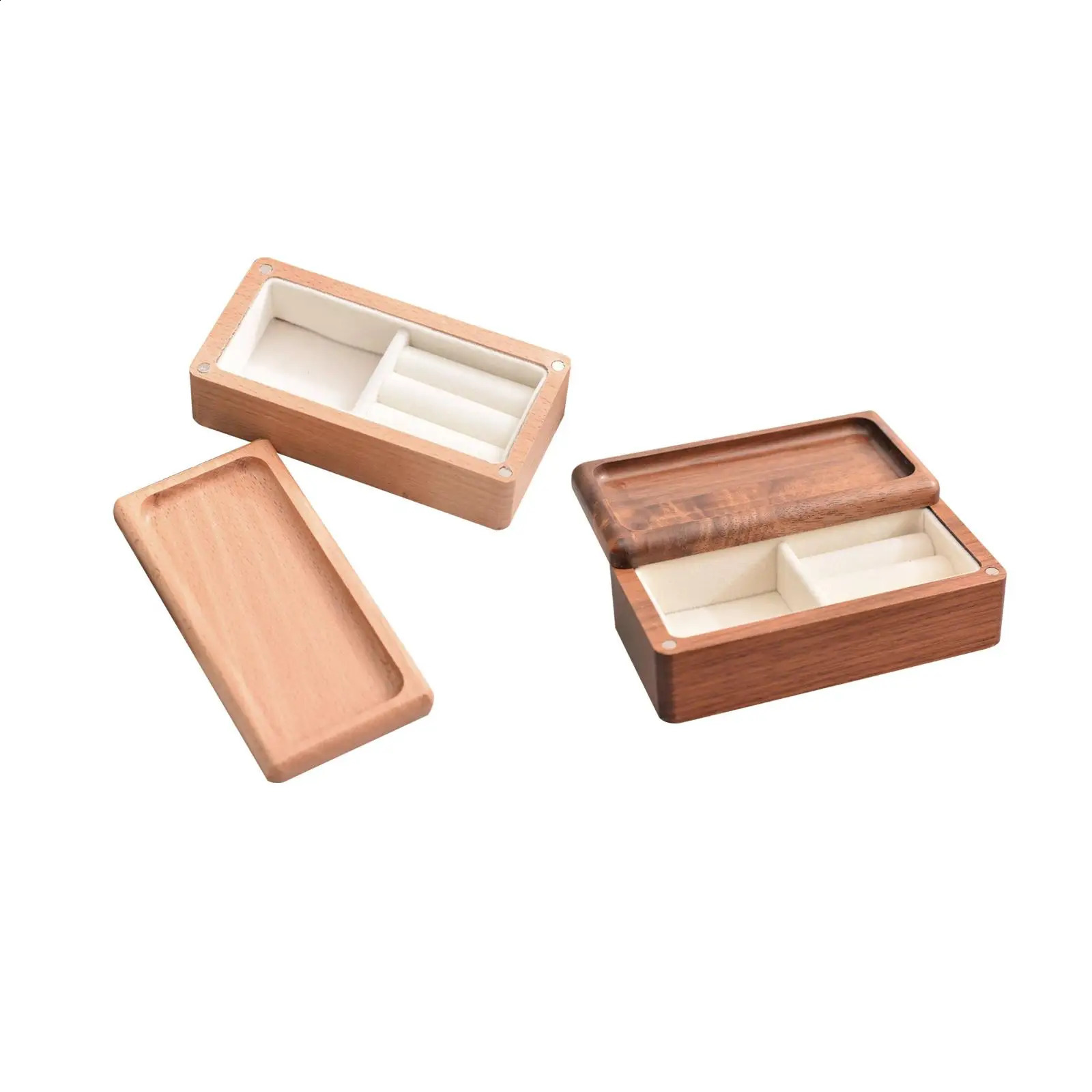 Jewelry Box Desktop for Women Lady Wooden Ring Tray Travel Home Organization Holder Trinket Box for Earrings Bracelets Necklaces 250106