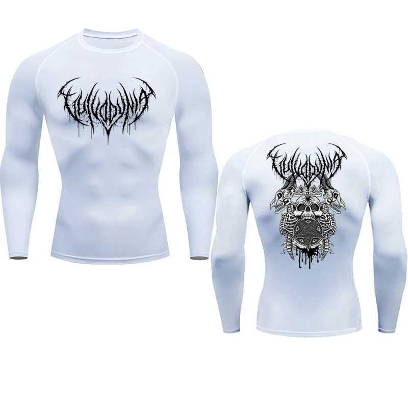 Y2K Skeleton Compression Shirt Mens Sprint T-shirt Fitness Fast drying Breathable Black Fitness Sportswear Fitness W250111
