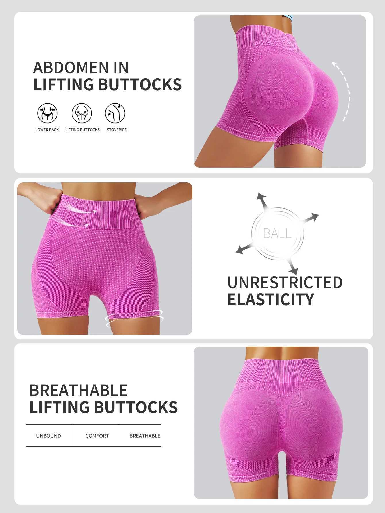 Matte Sexy Peach Buttocks Quick Drying Breathable Yoga Pants Sand Washed WOMENS Running Sports and Fitness Three Point ShortsXJ250111