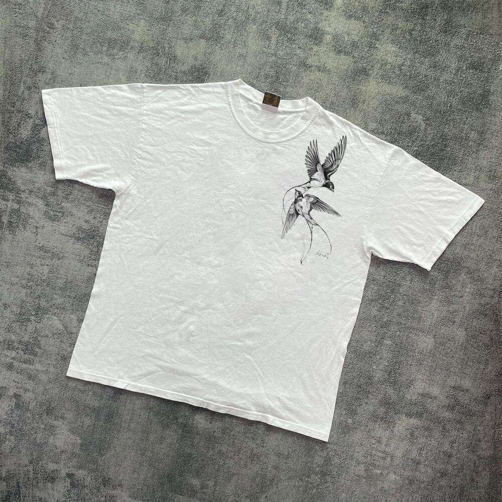 Summer new round neck simple versatile T-shirt short sleeved fun printed unisex niche trendy brand