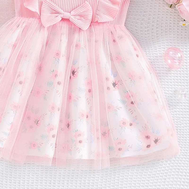 2025 New Womens Sleeveless Childrens Clothing Summer Princess Dress Par Baby Dress Childrens Clothing Flower 1-6Y W250111