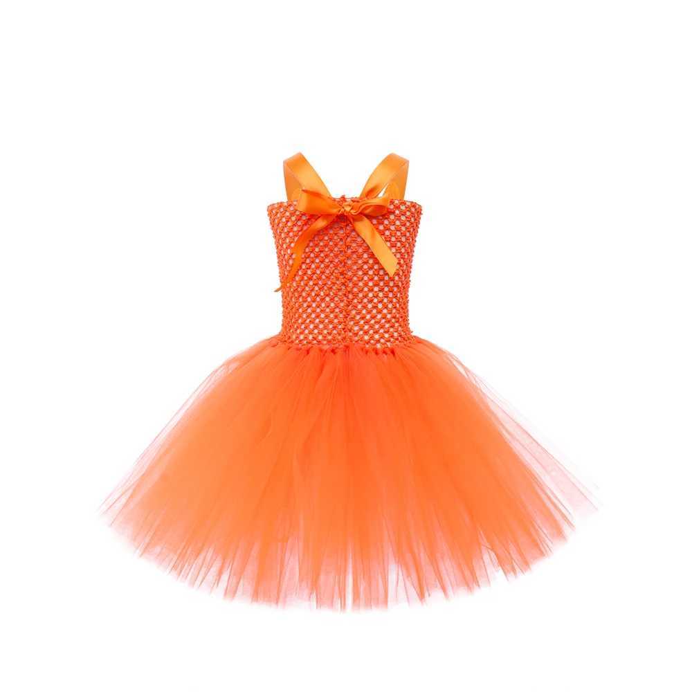 Orange Miss Fox costume Tutu dress girl forest themed role-playing costume children Par dress cute animal patterned birthday dress W250111