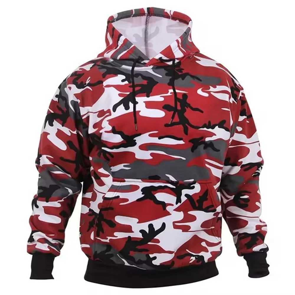 Military camouflage hoodie camouflage 3D printed mens and womens fashionable casual pull rod outdoor sports top W250110