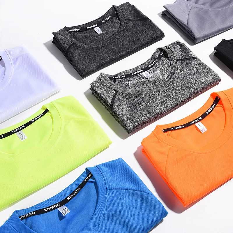 Mens running T-shirt quick drying T-shirt ultra-thin top sports mens fitness T-shirt muscle building T-shirt W250111