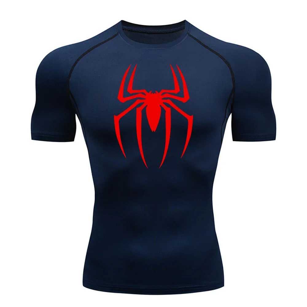 New compression shirt mens fitness gym superhero sports running T-shirt Rashgard top three-way quick drying short sleeved mens T-shirt W250111