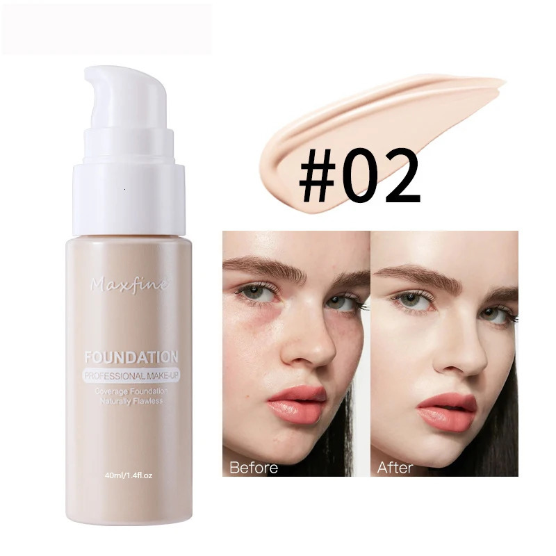 Liquid Foundation Longlasting Waterproof Oil Control Moisture Concealer High Coverage Female Cosmetics 241230