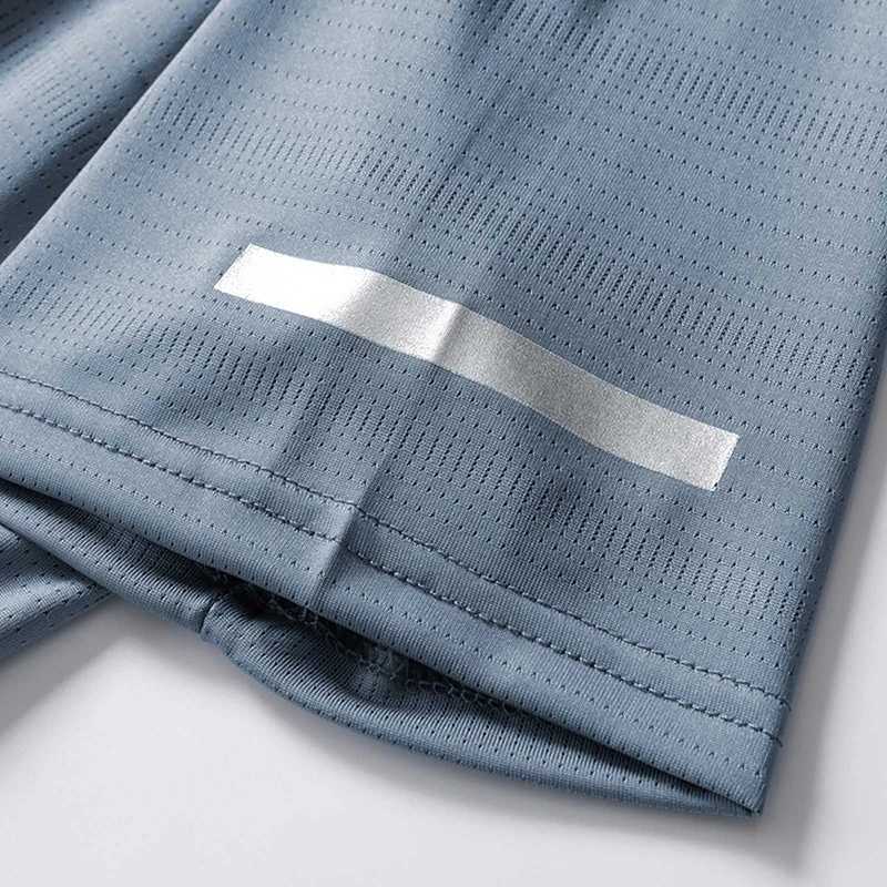 CHRLCK Mens Running T-shirt Summer Ice Silk Thin Top Reflective Printing Quick Drying Short Sleeve Breathable Fitness T-shirt W250111