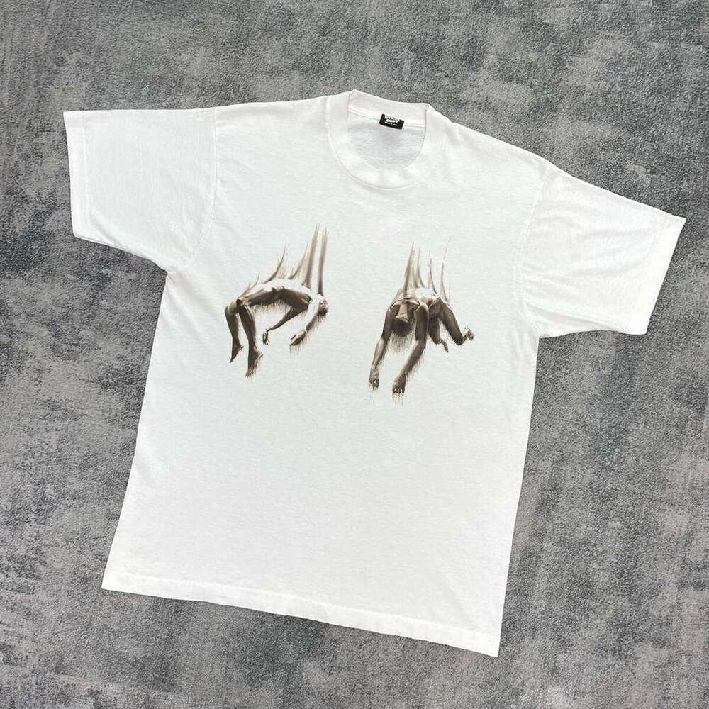 Inspiration Street Rascal Hip Hop Niche Personality Short Sleeve Vintage Round Neck Top T-shirt Summer